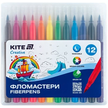 Фломастери-пензлики, набір 12шт, Kite Creative Kite (259217)