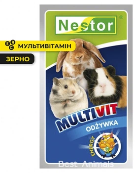 Вітамінна добавка для гризунів Nestor Нестор мультивітамінне зерно 20 г (5901636000509)