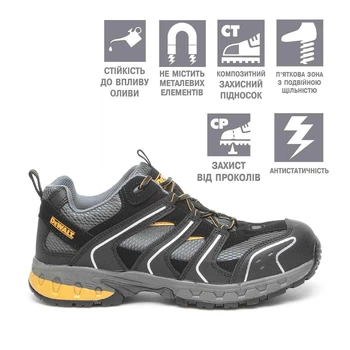 Обувь робоча DeWALT, CUTTER, клас захисту S1-P SRA, розмір 44, вага 1,1 кг (DWF50091-126-10)