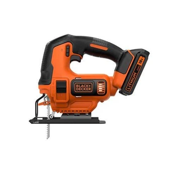 Пила лобзикова акумуляторна BLACK+DECKER 18В Li-Ion, 2500 ход/хв, максимальна глибина пропилу (дерево) - 55 мм, вага 2.22 кг, 1