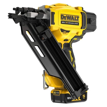 Пістолет цвяхозабивний акумуляторний DeWALT, 18В XR Li-Ion, безщітковий каркасний, 5 Аг, діаметр/довжина цвяха 2.8-3.3/50-90 мм,