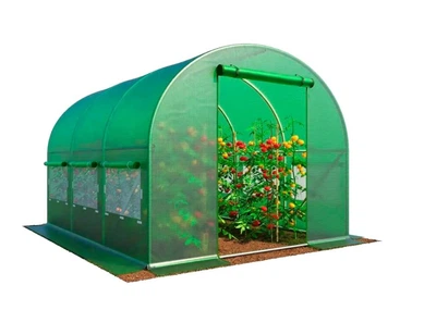 Садовая теплица-парник 6 м² (2×3 м), с окнами, зеленая