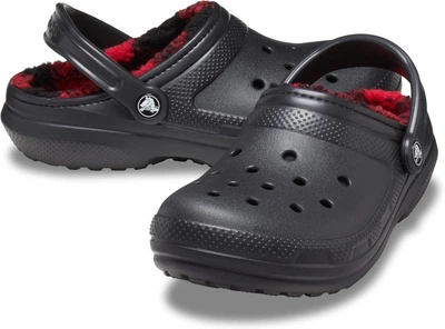 Дитячі крокси утеплені Crocs Kids’ Classic Lined Buffalo Check Clog Black (34/35, чорний)