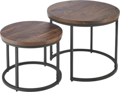 Набір столиків Halmar Oreo Горіховий / Чорний 2 шт (5905248126732)