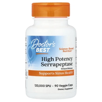 Серрапептаза Doctor's Best (Serrapeptase) 120 000 SPU 90 капсул (DRB-00231)