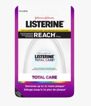 Зубна нитка м'ятна Listerine Total Care Whitening Dental Floss 27,4 м