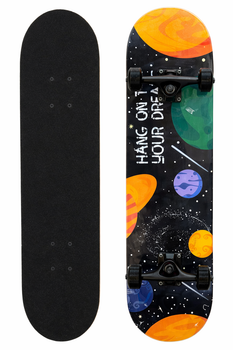 Скейтборд деревянный космос SP-Sport Skateboard Space 4411-6 размер 78х20см Black-Multicolor