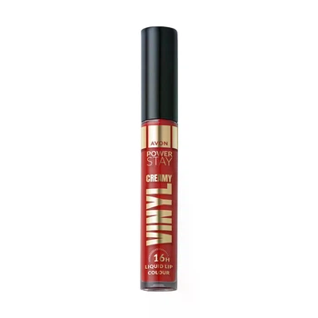 Рідка губна помада Avon Power Stay Creamy Vinyl "Соковитий блиск" відтінок Червоний гарячий 6 мл