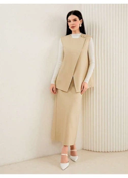 Костюм(жилетка,юбка) SHEIN S Оливковый sz2308025705899999