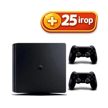 Консоль Sony PlayStation 4 SLIM 1TB Black ПО12 обслуженая + 2 Геймпада беспроводных DualShock 4 + 25 игр + гарантия Б/У