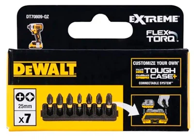 Zestaw bitów DeWalt FlexTorq 25 mm Ph1 Ph2 Pz1 Pz2 Pz3 7 szt. (DT70809-QZ)