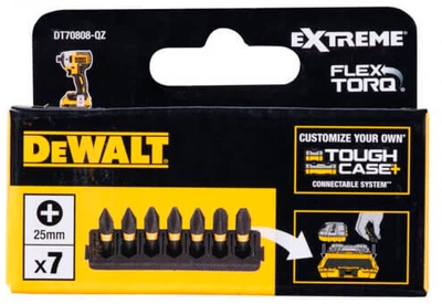 Zestaw bitów DeWalt FlexTorq 25 mm Ph1 Ph2 Ph3 7 szt. (DT70808-QZ)