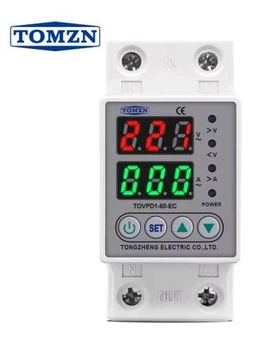 Реле напруги TOMZN TOVPD1-60-EC 63A 220V, захист від перенапруги та заниженої напруги, DIN-рейка, дисплей