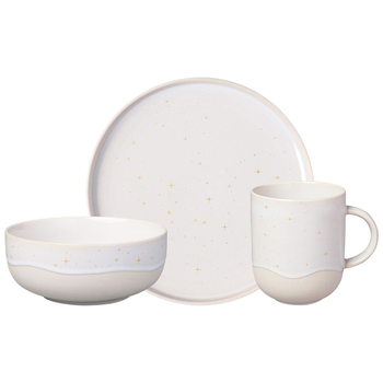 Набір столового посуду для сніданку Villeroy & Boch Winter Glow з 3 предметів на 1 персону преміальна порцеляна бежевий