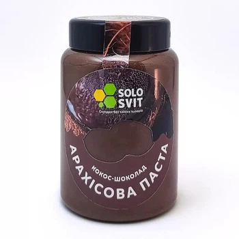 Арахисовая паста без сахара Кокос-Шоколад SoloSvit, 400 г