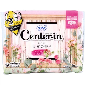 UNICHARM Center-In Compact 1/2 Day Use гигиенические прокладки (цветочный аромат) 24.5 см, 16 шт