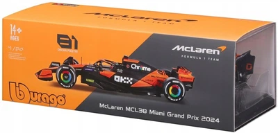 Металева модель автомобіля Bburago Race F1 McLaren MCL38 Piastri 1:24 28033_81 (4893993018000)