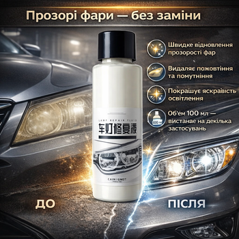 Полироль для фар Lamp Repair Fluid средство для восстановления фар 100 мл восстановление прозрачности фар