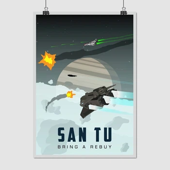 Постер Элита, Elite:Dangerous, San Tu, постер для геймера, космический корабль, sci-fi, A3 42×30 см (id3340)