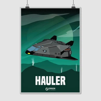 Постер Элита, Elite:Dangerous, Hauler, постер для геймера, космический корабль, sci-fi, A3 42×30 см (id3337)