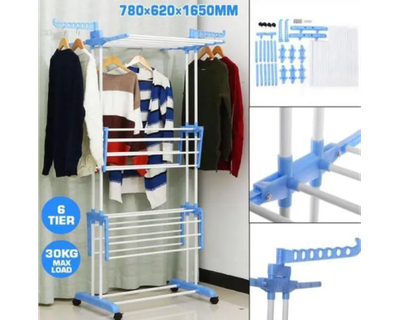 Вертикальная сушилка для белья Garment Rack до 50 кг прочный металл и устойчивый к коррозии пластик