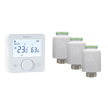Комплект безпровідний: кімнатний термостат TZR Tervix Pro Line ZigBee+RF та радіаторний привід VR Tervix Pro Line RF (1+3) (119734)