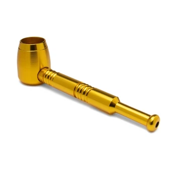 Курительная трубка металлическая Boss Pipe 420 Gold + Zip пакет в подарок