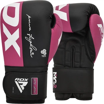 Боксерские перчатки RDX BOXING GLOVES REX F4 Черный, Розовый 10 унций (BGR-F4P 10)