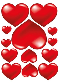 Вафельная картинка Красные сердечки