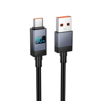 Кабель Hoco USB-Type-C 1метр 5A Black (X118TС Black)
