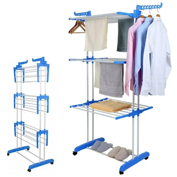 Сушилка для одежды Garment Rack белая металлическая стойка-вешалка для сушки одежды