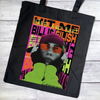 Еко сумка, шопер з принтом Billie Eilish Біллі Айліш 40х37 см (БА012350)