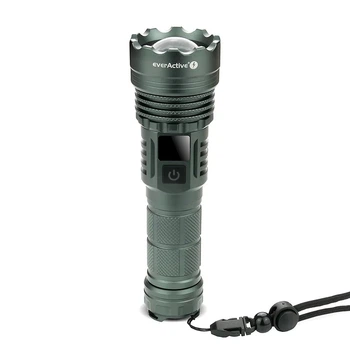 Фонарик ручной everActive FL-1500R Scope SMD LED 1500Lm 25W 26650/5000mAh фокус IPX4 USB-C LED дисплей магнит PowerBank 5 режимов Box (5903205775597)