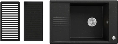 Кухонна мийка Kernau KGS D 6078 1B1D Deep Black + Gold Metallic