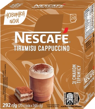 Напій кавовий розчинний Nescafe Tiramisu Cappuccino зі смаком тірамісу 14.6 г х 20 шт (8445292242868)