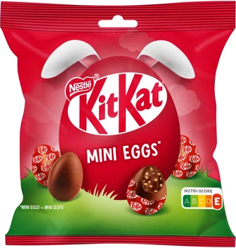 Міні-яйця KitKat з молочного шоколаду з рисовими кріспами та шматочками вафель 89 г (8000300438826​)