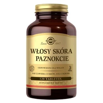 Kompleks witamin i minerałów Solgar Włosy, skóra, paznokcie 120 tabletek (33984006768)