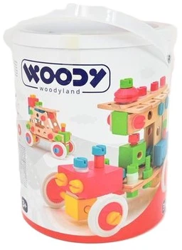 Klocki drewniane Woodyland w wiaderku 140 elementów 90895 (8591864908950)