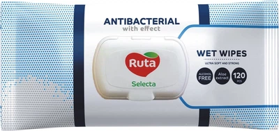 Вологі серветки Ruta Selecta Antibacterial 120 шт (4820202893127)