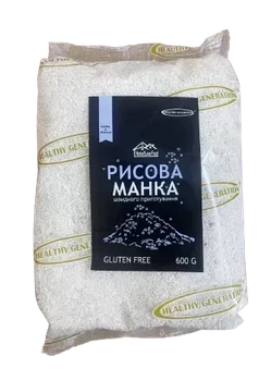 Манка рисовая быстрого приготовления без глютена, Healthy Generation 600 г.