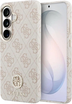 Etui plecki Guess 4G Rhinestone Round Logo MagSafe do Samsung Galaxy S26 Pink (3666339613365)