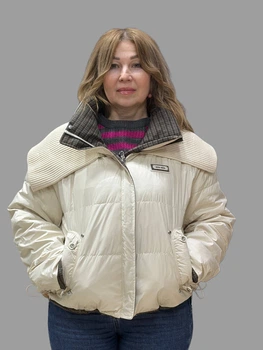 Двухсторонняя женская демисезонная куртка Max Mara (Vivilona) 2727 Молочный/шоколадный, L