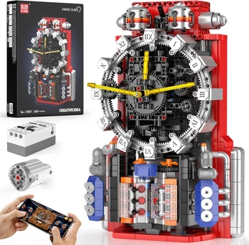 Конструктор механические часы Cyberpunk Mechanical Clock Mould King часы аккумуляторные, для взрослых и детей, 1601 деталей 10187