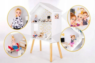 Дерев'яний ляльковий будиночок KinderToys 100 см з меблями та аксесуарами для захоплюючих ігор та розвитку уяви