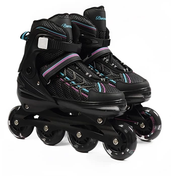 Роликовые коньки 118-20 L Best Roller колеса PU светятся. Black (размер 39-41) (186083)