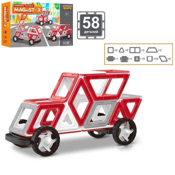 Магнитный конструктор Limo Toy KB 1017 – Транспорт 58 деталей