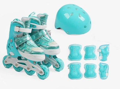 Комплект роликів із захистом 703-11 Best Roller колеса PU, що світяться. Multicolor (розмір 35-38) (186094)