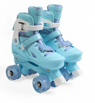 Раздвижные ролики квады 51-43 М Best Roller колеса PU светящиеся. Blue (размер 34-38) (186063)