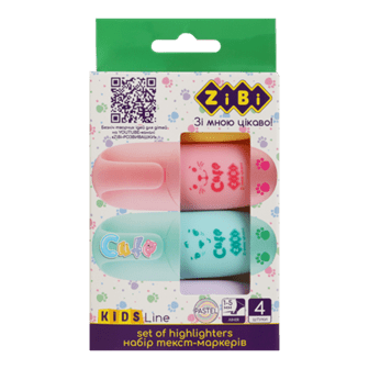 Набір маркерів текстових 4кол. ZiBi 2701 CUTE пастельні, mini /ZB.2701/