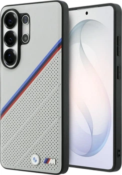 Etui BMW Tricolor Metal Logo MagSafe do Samsung Galaxy S26 Ultra Grey (BMHMS26L25PCSPEG)